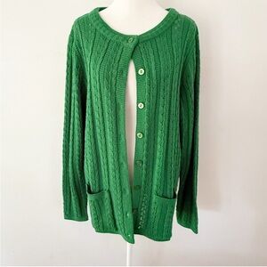 Vintage Womens Knit Cardigan Large Twee Retro 50s Preppy Classic Cottagecore